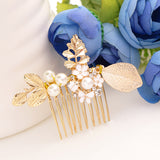 Maxbell Vintage Pearl Rhinestone Flower Hair Comb Slides Wedding Party Hairpins