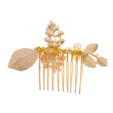 Maxbell Vintage Pearl Rhinestone Flower Hair Comb Slides Wedding Party Hairpins