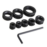 Maxbell 8x Drill Bit Depth Stop Collar Ring Positioner Dowel Shaft Chuck Hex Wrench 3/4/5/6/8/10/12/16mm