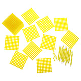 Maxbell Montessori Mathematics Material Set - 1 Thousand Beads Cube, 10 Hundred Beads Square, 10 Ten Beads Bar, 10 Beads