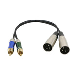 Maxbell Dual 3Pin XLR Male Plug to Dual RCA Male Patch Cable Microphone Audio Converter Connector Micro Adapter Cable