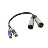 Maxbell Dual 3Pin XLR Male Plug to Dual RCA Male Patch Cable Microphone Audio Converter Connector Micro Adapter Cable