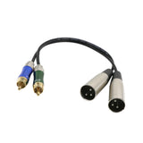 Maxbell Dual 3Pin XLR Male Plug to Dual RCA Male Patch Cable Microphone Audio Converter Connector Micro Adapter Cable