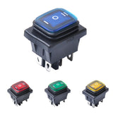 Maxbell 6 Pin On-Off-On Car Boat Lighted Rocker Toggle Switch Waterproof Blue