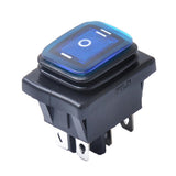 Maxbell 6 Pin On-Off-On Car Boat Lighted Rocker Toggle Switch Waterproof Blue