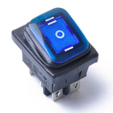 Maxbell 6 Pin On-Off-On Car Boat Lighted Rocker Toggle Switch Waterproof Blue