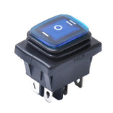 Maxbell 6 Pin On-Off-On Car Boat Lighted Rocker Toggle Switch Waterproof Blue