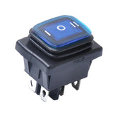 Maxbell 6 Pin On-Off-On Car Boat Lighted Rocker Toggle Switch Waterproof Blue