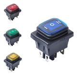 Maxbell 6 Pin On-Off-On Car Boat Lighted Rocker Toggle Switch Waterproof Blue