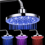 Maxbell 3-Color Changing LED Shower Top Thermal Color Changing Rain Circular Head Sprayer