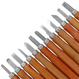 Maxbell 12Pieces Wooden Handle Carving Tools Chisels Engraving Cutting Kits For Rubber Soap Woodworking Craft