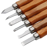 Maxbell 12Pieces Wooden Handle Carving Tools Chisels Engraving Cutting Kits For Rubber Soap Woodworking Craft