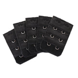 Maxbell 5pcs Elastic Bra Strap Extension Bra Extenders 2x 3 Hook Black