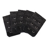 Maxbell 5pcs Elastic Bra Strap Extension Bra Extenders 2x 3 Hook Black