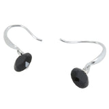 Maxbell Fashion Jewellry Silver Black Round Zircon Drop Earrings for Women Gifts