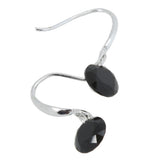 Maxbell Fashion Jewellry Silver Black Round Zircon Drop Earrings for Women Gifts