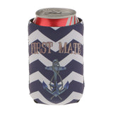 Maxbell Set of 2pcs First Mate Captain Anchor Pattern Stubby Beer Bottle Tin Cooler Wrap