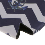 Maxbell Set of 2pcs First Mate Captain Anchor Pattern Stubby Beer Bottle Tin Cooler Wrap