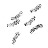 Maxbell 6pcs 43mm Vintage Dragon Carved Curved Tube Bracelet Connector Charm Beads