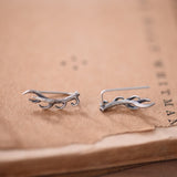 Maxbell 1 Pair Novelty Branch Shape 925 Sterling Silver Ear Climber Crawler Earrings