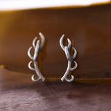 Maxbell 1 Pair Novelty Branch Shape 925 Sterling Silver Ear Climber Crawler Earrings