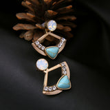 Maxbell Fashion Design Women Lady Rhinestone Crystal Fan Ear Studs Earrings