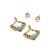 Maxbell Fashion Design Women Lady Rhinestone Crystal Fan Ear Studs Earrings