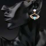 Maxbell Fashion Design Women Lady Rhinestone Crystal Fan Ear Studs Earrings