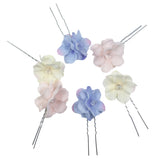 Maxbell 6Pcs Colors Dance Party Wedding Bride Bridal Flower hair Bobby Pins for Women Wedding Gifts