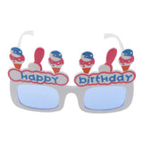 Maxbell Theme Happy Birthday Ice-cream Shape Eye Glasses Fancy Dress Costume Novelty for Party White