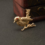 Maxbell Antique Gold Crystal Bird Animal Brooch Pin Jewelry Gift for Men Women Kids