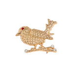 Maxbell Antique Gold Crystal Bird Animal Brooch Pin Jewelry Gift for Men Women Kids