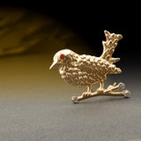 Maxbell Antique Gold Crystal Bird Animal Brooch Pin Jewelry Gift for Men Women Kids