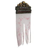 Maxbell Horror Five Skulls Door Curtain with Blood Stain for Halloween Party Hanging Decor