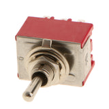 Maxbell 5pcs Red On/Off/On Mini Toggle Switch 9 PIN 3PDT Length 35mm
