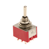 Maxbell 5pcs Red On/Off/On Mini Toggle Switch 9 PIN 3PDT Length 35mm