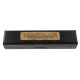 Maxbell 24 Hole Polyphony Harmonica, C w/ Case, Professional Harmonica Titanium Blue