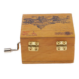 Maxbell Tiny Scenery Wood Music Box Hand-cranked Melody Box Desk Decoration Crafts
