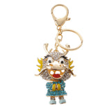 Maxbell Cute Dragon Charm Pendant Crystal Purse Bag Car Key Chain Ring Keychain Keyring Blue
