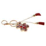 Maxbell Hot Tassel Bear Charm Pendant Crystal Purse Bag Car Phone Key Chain Ring Keychain Keyring Red