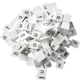 Maxbell Pack of 100 Wooden Puzzle Tiles Craft Alphabet Lowercase Letters Embellishments Cube Blocks for Kids Creative Toys Crafts