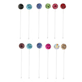 Maxbell 12 Pieces Round Crystal Hijab Pins Scarf Shawl Safety Pins Dressmaking Pins Fashion Jewelry Brooch