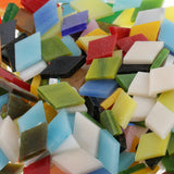 Maxbell 300 Pieces Rhombus Shape Mixed Color Glass Mosaic Tiles Tessera for Mosaic Making Crafts Supplies 12mm