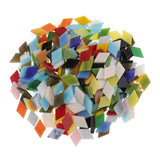 Maxbell 300 Pieces Rhombus Shape Mixed Color Glass Mosaic Tiles Tessera for Mosaic Making Crafts Supplies 12mm