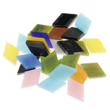 Maxbell 300 Pieces Rhombus Shape Mixed Color Glass Mosaic Tiles Tessera for Mosaic Making Crafts Supplies 12mm