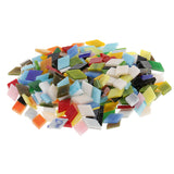 Maxbell 300 Pieces Rhombus Shape Mixed Color Glass Mosaic Tiles Tessera for Mosaic Making Crafts Supplies 12mm