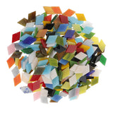 Maxbell 300 Pieces Rhombus Shape Mixed Color Glass Mosaic Tiles Tessera for Mosaic Making Crafts Supplies 12mm