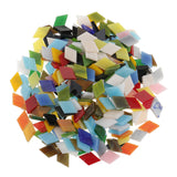 Maxbell 300 Pieces Rhombus Shape Mixed Color Glass Mosaic Tiles Tessera for Mosaic Making Crafts Supplies 12mm