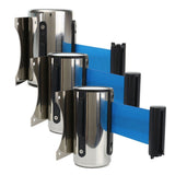 Maxbell Stanchion Queue Barrier Wall Mount Crowd Control Retractable Ribbon 2m Blue