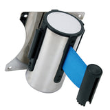 Maxbell Stanchion Queue Barrier Wall Mount Crowd Control Retractable Ribbon 2m Blue